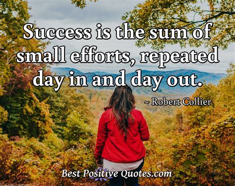 Success Is The Sum Of Small Efforts Repeated Day In And Day Out