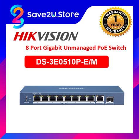 HIKVISION DS 3E0510P E M 8 Port Gigabit Unmanaged POE Switch Lazada