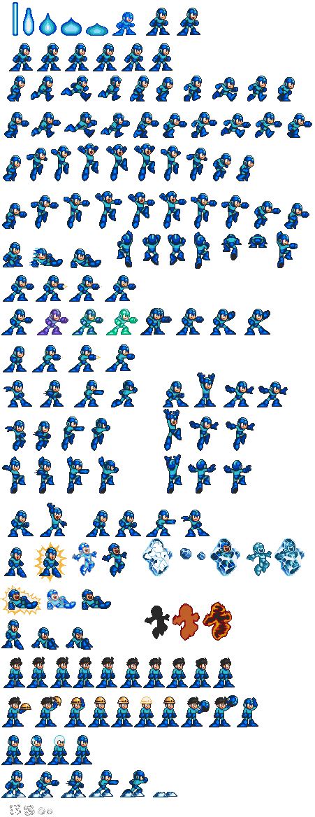 Mega Man Spritesheet Pixel Art Sprites Animação