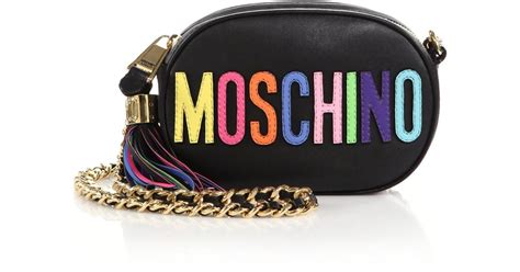 Moschino Logo Chain Strap Crossbody Bag In Black Lyst