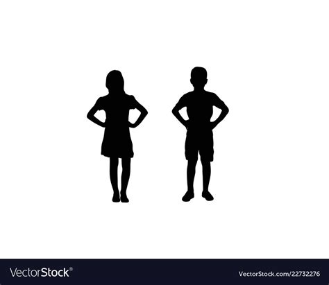 Boy And Girl Silhouettes Royalty Free Vector Image