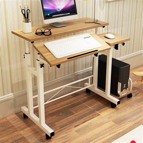 Estink Sturdy Rolling Computer Desk Height And Tilt Adjustable
