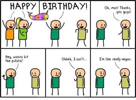 Vegan Birthday Party With Images Cyanide And Happiness Funny Memes