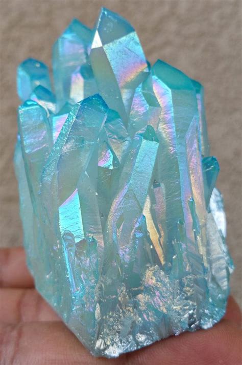 Blue Aqua Aura Crystal Quartz Cluster ~ Cz61201 Кристаллы Каменные