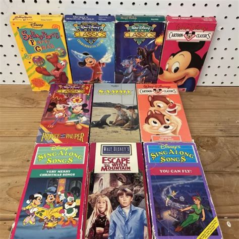 WALT DISNEY VHS Lot Tapes Cartoon Classics Sing Along Songs Mickey