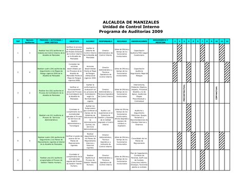 Formato Programa De Auditoria