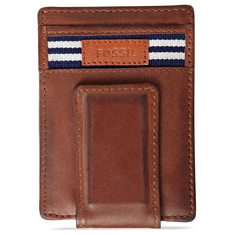The iconic features cardholders in a range of materials from leather to cloth. Fossil Sheldon Stripe Front Pocket Multi Card Wallet in ...