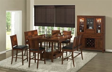 Medium Cherry Finish Transitional Dining Room