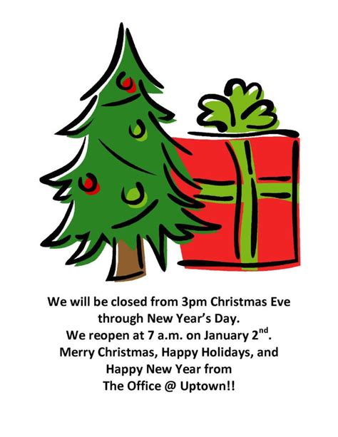 Christmas Closing Signs Within Business