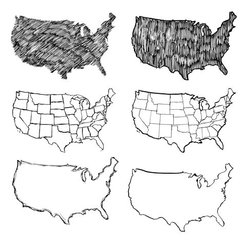 Map Of Usa Drawing Png Transparent