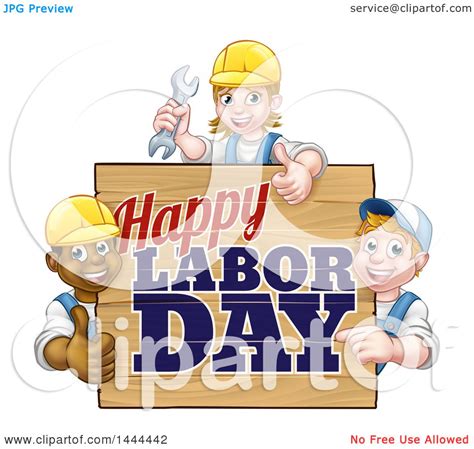 Here you can explore hq workers day transparent illustrations, icons and clipart with filter setting polish your personal project or design with these workers day transparent png images, make it. Clipart of a Group of Workers Around a Happy Labor Day Sign - Royalty Free Vector Illustration ...