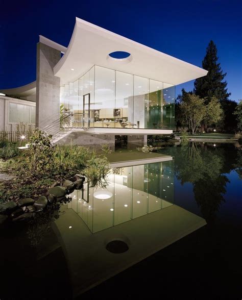 Flat Concrete Roof Exterior Contemporary With Glass House Gardening