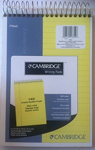 Mead Legal Pad Top Spiral Bound Wide Ruled Paper 70 Sheets 8 12″ X