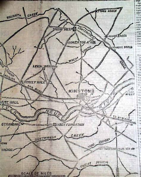 1862 Civil War Map Kinston Nc