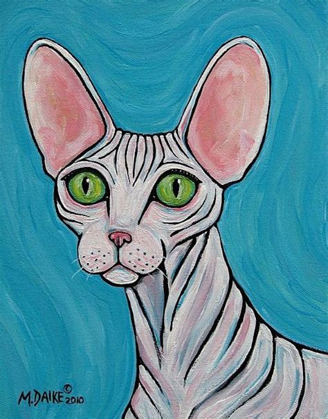 Sphynx Cat With Green Eyes Cat Drawing Sphynx Cat Cat Art