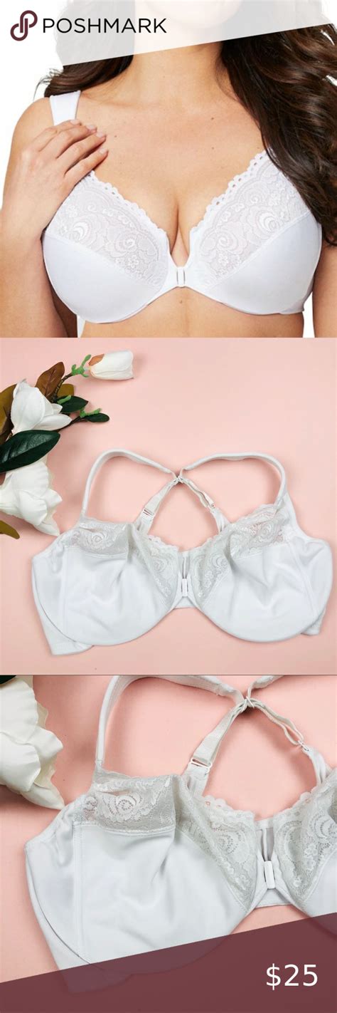 glamorise front closure wonderwire white bra 1245 glamorise front closure wonderwire bra 1245