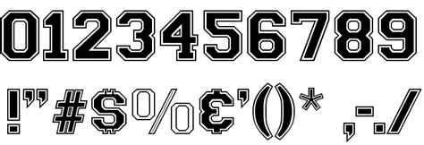 Varsity Font Numbers