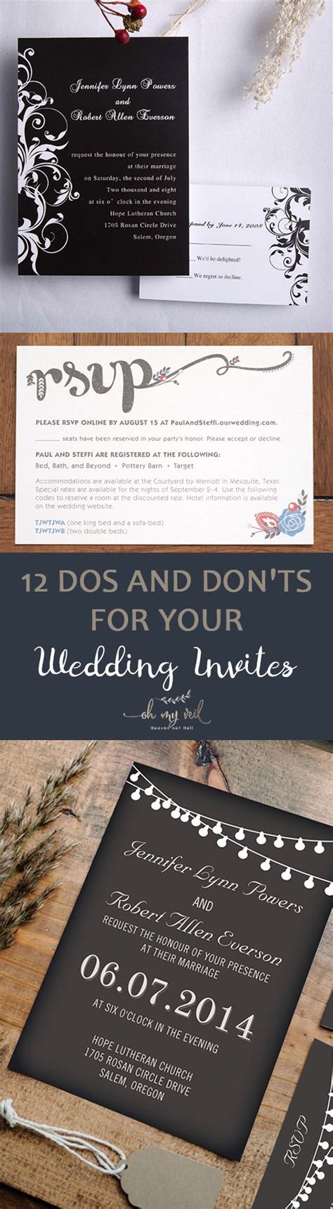 12 Dos And Donts For Your Wedding Invites Wedding Invitations