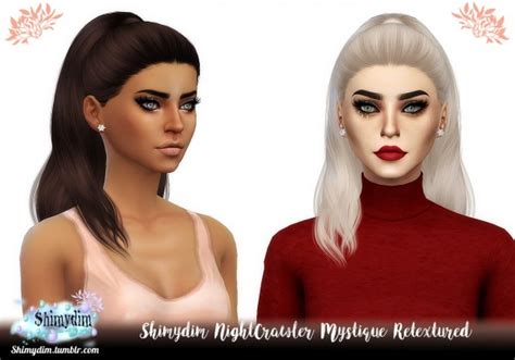 Sims 4 Hairs Shimydim Nightcrawler`s Mystique Hair Retextured