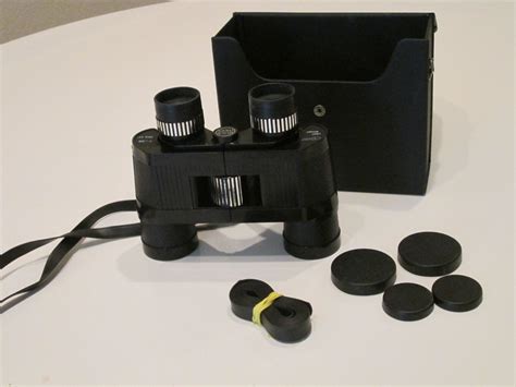 Vintage Selsi Binoculars In Original Case With All 4 Lens Caps