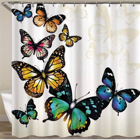 Ecomaomi Shower Curtains For Bathroombutterfly Vivid Monarch