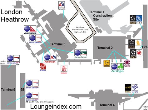 Lhr London Heathrow Airport Terminal Map Airport Guide Lounges