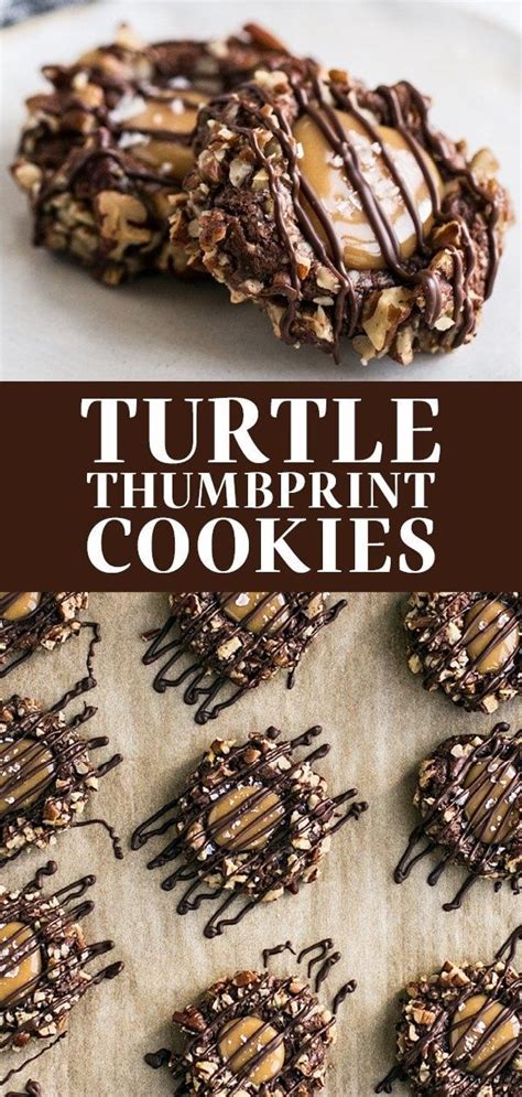 This Turtle Thumbprint Cookie Recipe Features A Cocoa Cookie Rolled In
