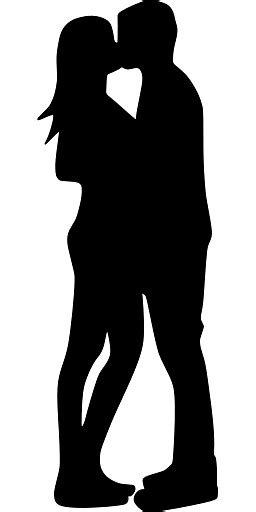 Silhouette Of An Affectionate Couple Transparent Png Stickpng