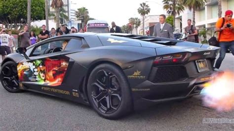 Lamborghini Aventador With Flamethrower Exhaust Drive