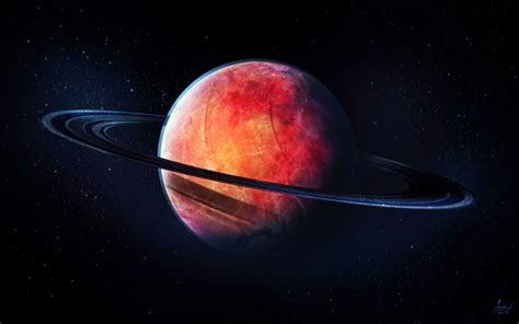 Download Wallpapers Saturn 3d Art Red Planet Digital Art Galaxy
