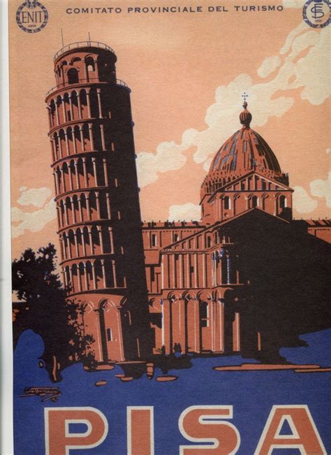 Items Similar To Vintage Travel Poster Pisa Italy 1934 On Etsy