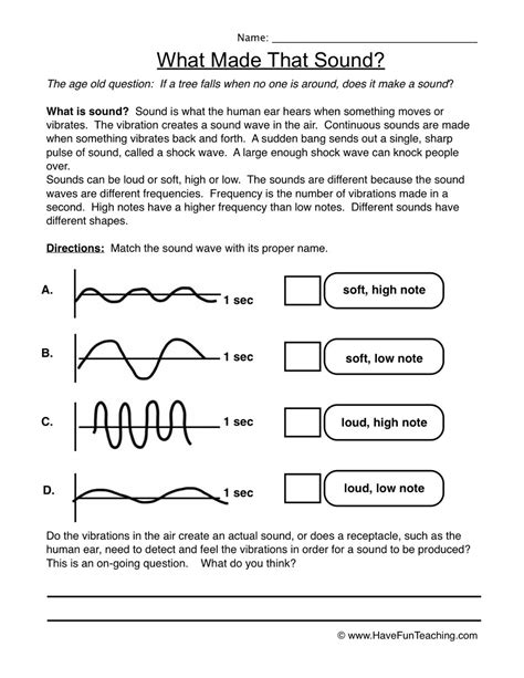 Printable science worksheets, study guides and vocabulary sets. Sound Worksheets | Have Fun Teaching