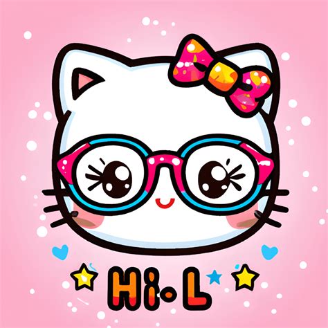 cute hello kitty nerd glasses · creative fabrica