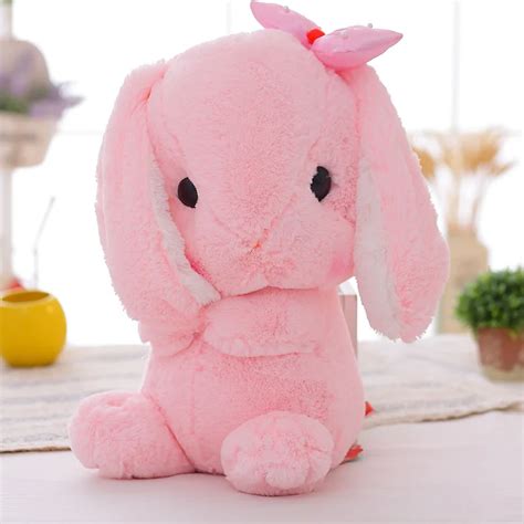 Cute Big Ears Rabbit Plush Toy Stuffed Soft Pink Rabbit Doll Baby Kids
