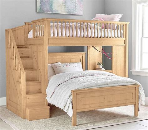 Fillmore Stair Loft Bed And Lower Bed Set Bunk Bed Designs Bedroom Design Loft Bed