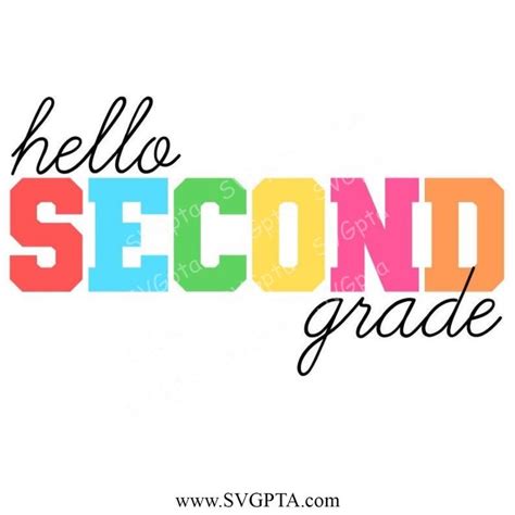 Hello 2nd Grade Svg Clipart Grade Clip Art 2nd Grade
