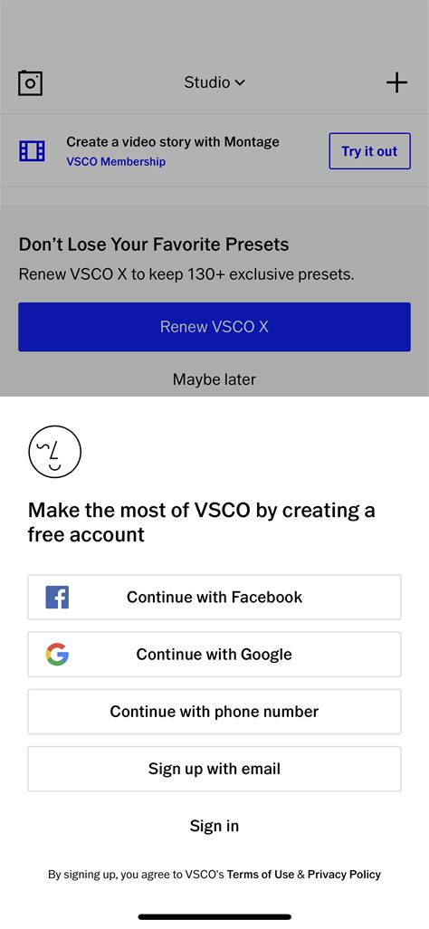 How To Sign In Or Sign Out The Vsco Help Center