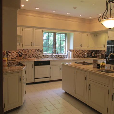 Kitchen cabinet refinishing, bathroom cabinet refinishing, laundry room cabinet refinishing chameleon painting, llc utah cabinet refinishing & painting. Refinished cabinets with new Granite tops and tile backsplash - Modern - Kitchen - Other - by ...