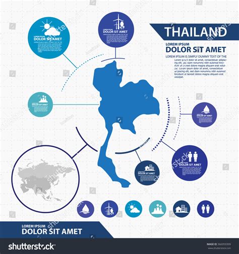 Thailand Map Infographic Stock Vector Royalty Free 366959399