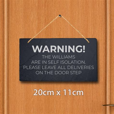 Self Isolation Slate Door Sign Quarantine Plaque Warning Etsy