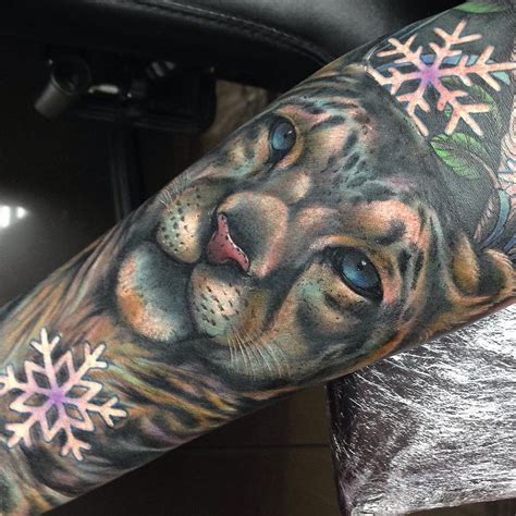 Maybe you would like to learn more about one of these? Snow leopard added to ash's sleeve today. tattoo by Craig Holmes @ iron horse tattoo studio ...