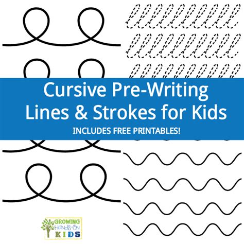 Free Cursive Pre Writing Lines And Strokes Printables
