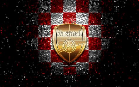 Download Wallpapers Arsenal Fc Glitter Logo Premier League Red