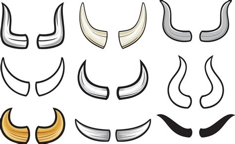 Cow Horns Vector Png Images Hand Painted Cartoon Cow Horn Bull Nose