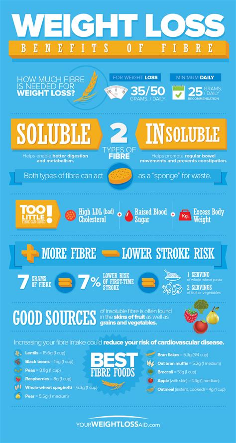 2 3 a diet high in regular fiber consumption is generally associated with supporting health and lowering the risk of several diseases. Weight Loss Benefits of Fibre INFOGRAPHIC