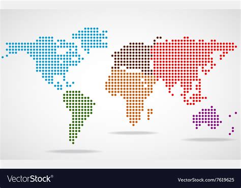 Abstract World Map Of Round Dots Royalty Free Vector Image
