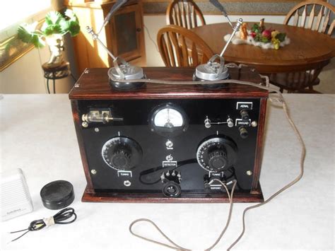 Custom Built Crystal Radio W Headphones And Ampgoing To John In
