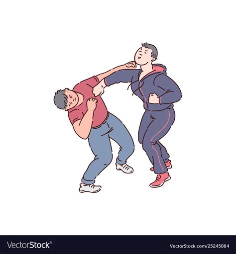 Two Men Fist Fight Royalty Free Vector Image Vectorstock