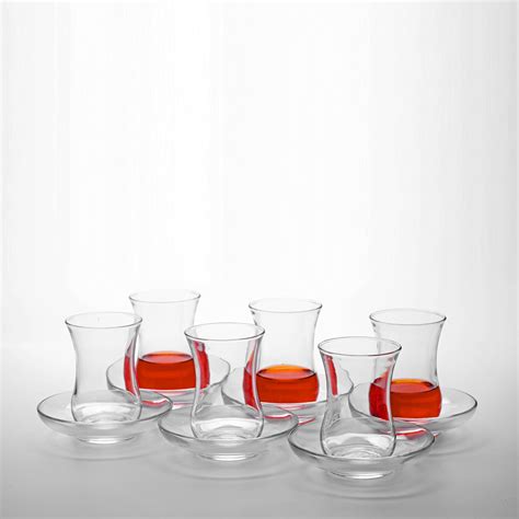 The Buybox Turkish Tea Glasses And Saucers Set 12 Pieces Arabic