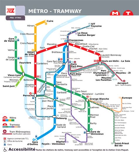 Plan Cliquable Du Réseau De Métro Et Tram Des Tcl Week End Lyon Metro